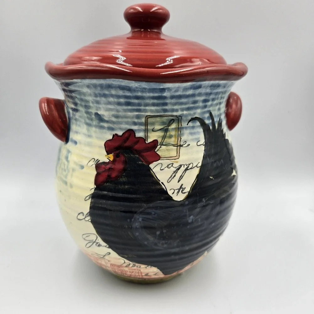 SUSAN WINGET LARGE Rooster Canister Cookie Jar 9.5